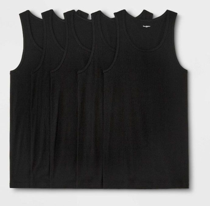 Photo 1 of Men's 4+1 Bonus Pack Tank Top - Goodfellow & Co™ Black