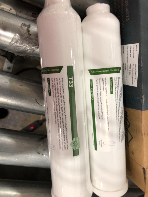 Photo 2 of *SEE NOTES*
Inline Water Filter, Membrane Solutions 10" X 2" with 1/4" Quick-Connect Water Filter Replacement Cartridge Inline Filter for Refrigerator, Ice Maker, Under Sink Reverse Osmosis Water System, 2-Pack
