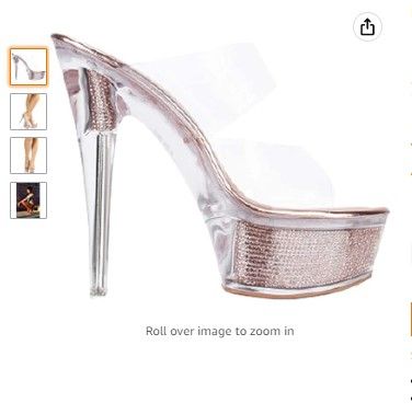 Photo 1 of Clear Stiletto High Heel Platform Sandal for Women
