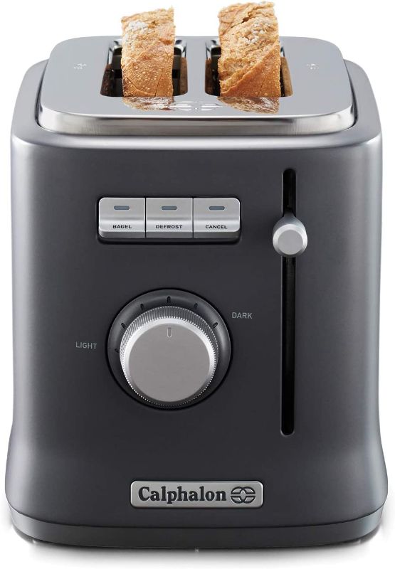 Photo 1 of Calphalon 2-Slice Toaster, Precision Control with 6 Shade Settings and Extra Wide Slots, Stainless Steel
