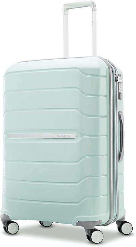 Photo 1 of Samsonite Freeform Hardside Expandable with Double Spinner Wheels, Mint Green, Checked-Medium 24-Inch
