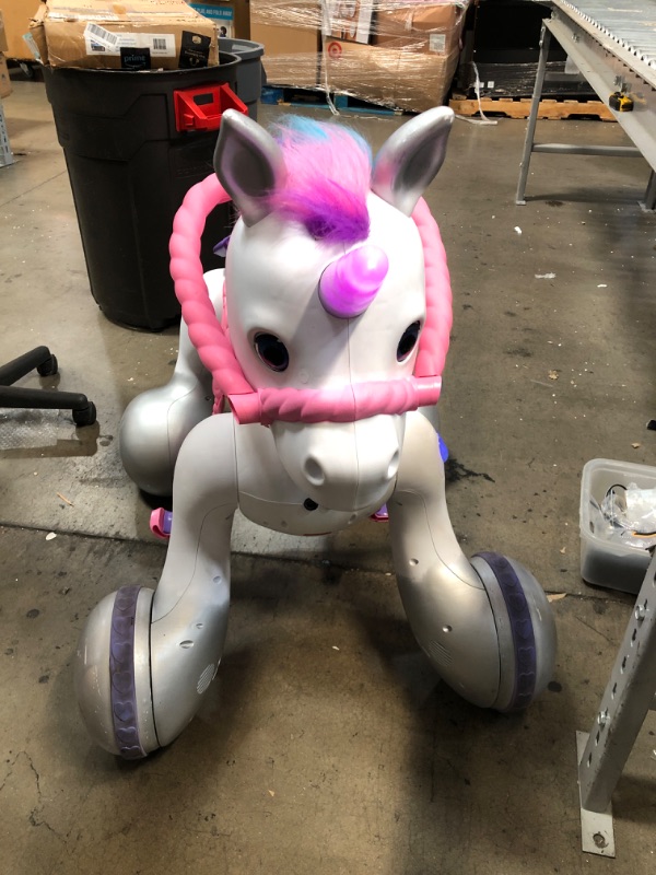 Photo 1 of TESTED WORKS*
Kid Trax Toddler/Kids Rideamal Unicorn 12 Volt Ride On Toy, Max Rider Weight of 70lbs, Interactive, Responds with Movement, Lights, and Sound, Accessories Included , White