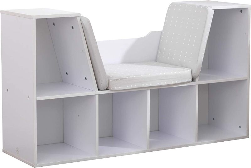 Photo 1 of ***INCOMPLETE*** 
KidKraft Wooden Bookcase with Reading Nook, Storage and Gray Cushion, White, Gift for Ages 3-8

