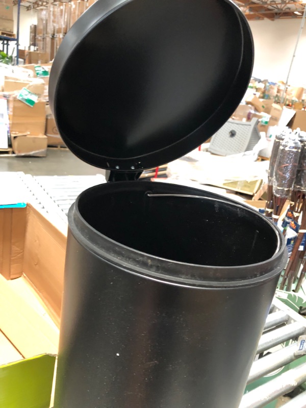 Photo 4 of (DAMAGE)Honey-Can-Do Matte Black 30-Liter Round Step Trash Can with Bucket
**DENTS**