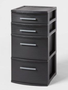 Photo 1 of 4 Drawer Medium Tower Black - Brightroom™  24 Inches (H) x 12.62 Inches (W) x 15 Inches (D)

