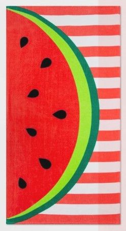 Photo 1 of 3 PACK: Watermelon Striped Printed Beach Towel Pink - Sun Squad™

