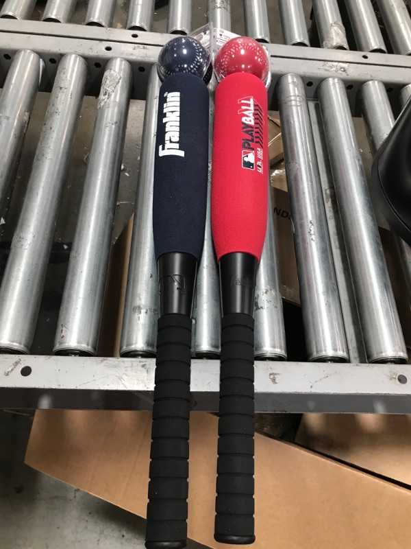 Photo 2 of 2 PACK: Franklin Sports MLB Playball Oversized Foam Bat and Ball

