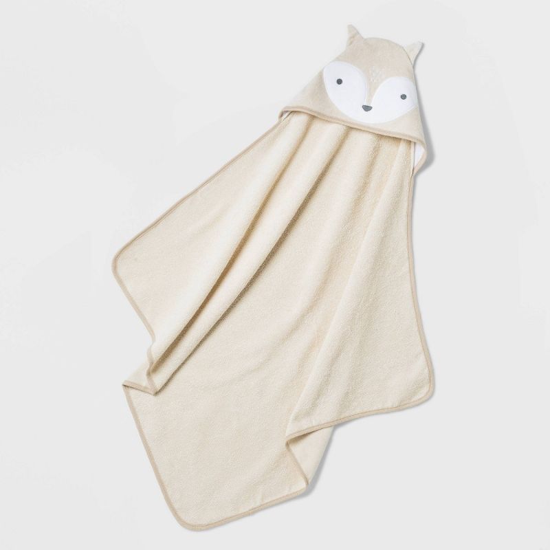 Photo 1 of 12PK Baby Boys' Fox Hooded Bath Towel Set - Cloud Island™ Brown 
