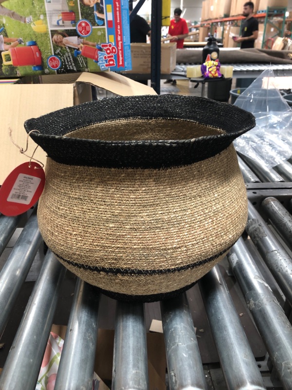 Photo 2 of 10" X 14" Round Seagrass Decorative Basket Black - Opalhouse™ Designed with Jungalow™
