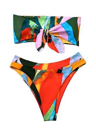 Photo 1 of Floerns women's boho two piece high waisted bathing suit bandeau swimsuit floral
Size M