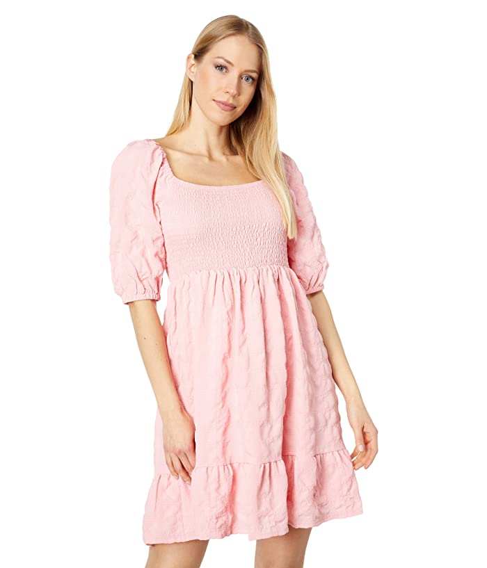 Photo 1 of BCBGeneration Women's Checked & Smocked Dress - Blossom Pink - Size S
