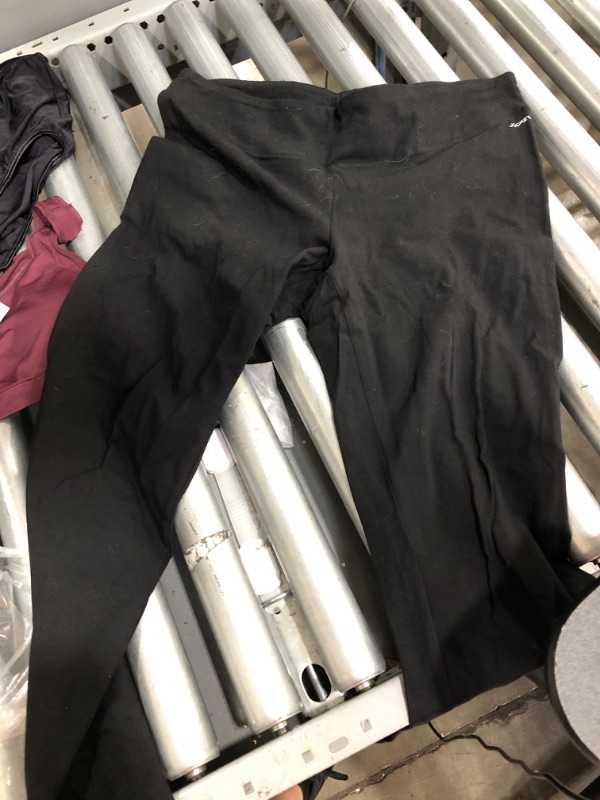 Photo 3 of **BUNDLE OF 5**
--SSOULM Women's Stretchy Wide Leg High Waist Bell Bottom Flare Pants
--Poly Mesh Swim Trainer Resistance Shorts: Black Size 30
--Jockey black legging size L
--Burgandy sport bra Size S
--Vanity fair underwear Size 11
