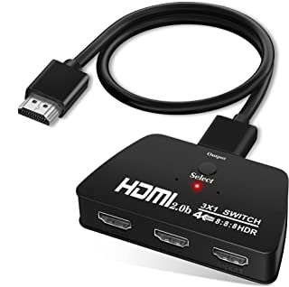 Photo 1 of 4K@60Hz HDMI Switch?with 3.9FT HDMI Cable?, NEWCARE HDMI Switch 3 in 1 Out, 3-Port HDMI Switcher Selector, Supports 4K, 3D, HDCP2.2, HDMI2.0, HDR, for Fire Stick 4K, HDTV, PS4/5, Game Consoles, PC
