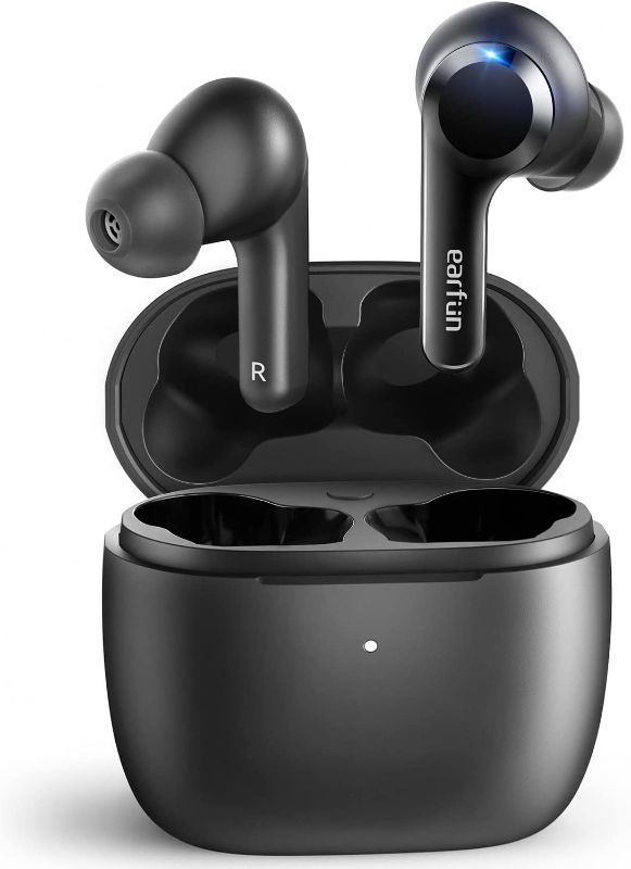 Photo 1 of EarFun® Air True Wireless Earbuds, Bluetooth Earbuds with 4 Mics, Sweatshield™ IPX7 Waterproof with Volume Control, USB-C Fast Charge, in-Ear Headphones with Wireless Charging, Deep Bass, 35H Playtime
