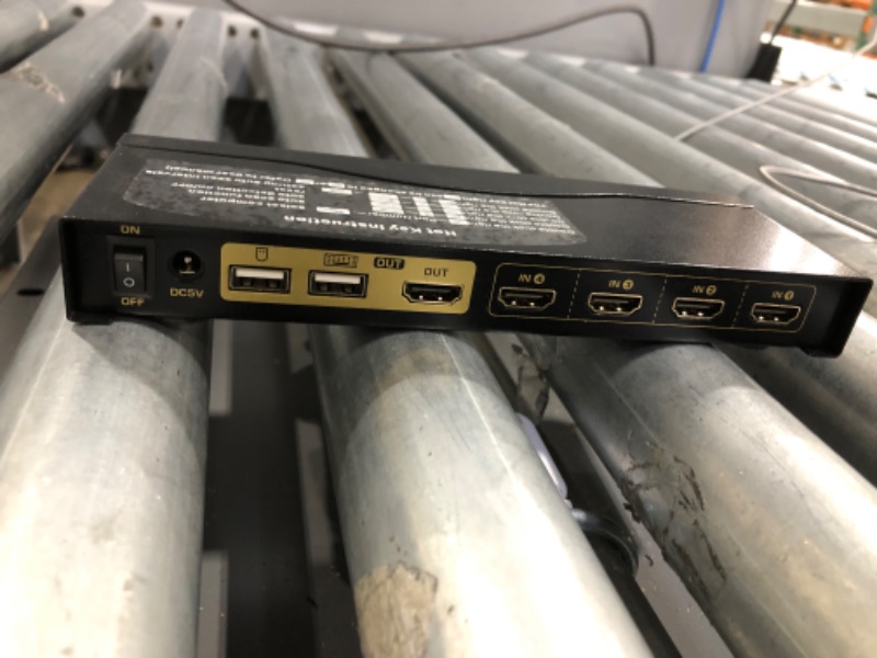 Photo 3 of ***MISSING POWER SUPPLY*** CKLau KVM Switch HDMI 4 Port with USB Hub, Audio and 4 KVM Cables, 4 Port HDMI KVM Switch Support 4K@60Hz 4:4:4, EDID Support Wireless Keyboard Mouse
