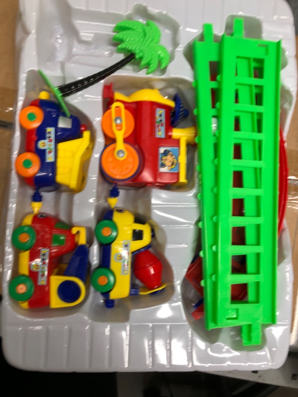 Photo 2 of Car Track Toy,Toddler Train Set,Include 8 Tracks 4 Cars and a Tree,Toddler Toys,Gift for Boys Girls
