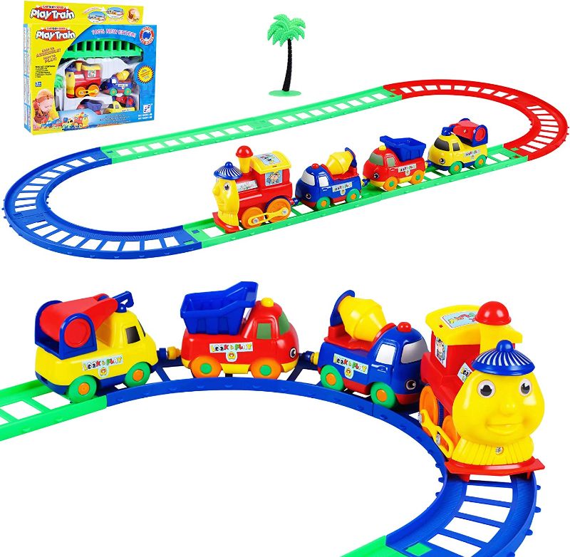 Photo 1 of Car Track Toy,Toddler Train Set,Include 8 Tracks 4 Cars and a Tree,Toddler Toys,Gift for Boys Girls
