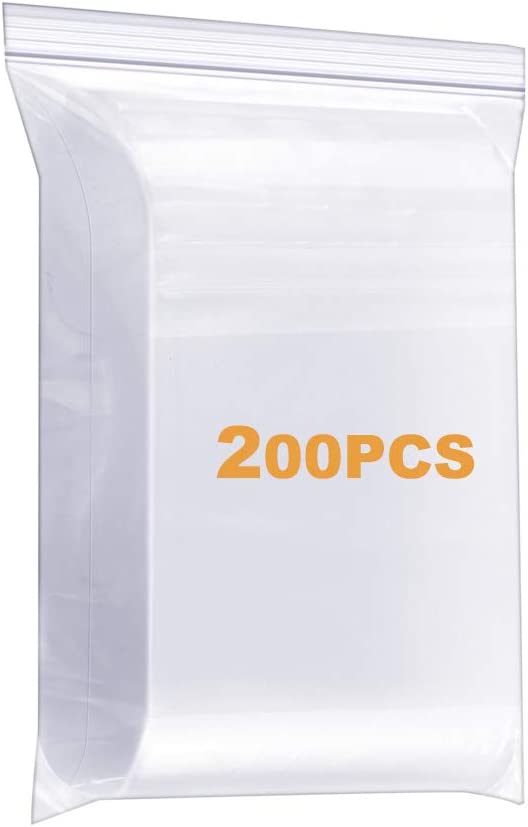 Photo 1 of 200 Pack 1" x 1" Durable Small Thick Clear Zip Poly Seal Lock Bags Heavy Duty 4 Mil Reclosable Plastic Zip Bag Jewelry Earrings Necklace Ring Coin Beads Pill Zipper Bags
