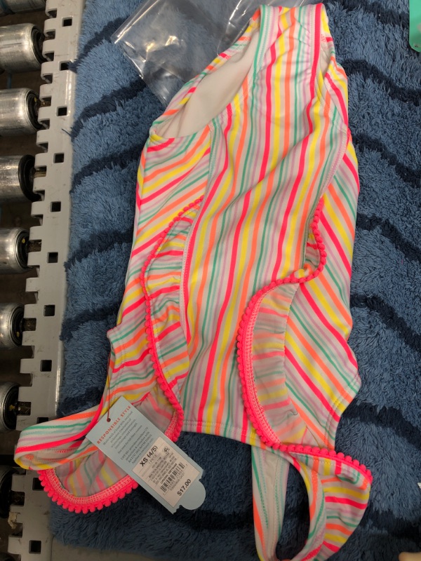 Photo 2 of Girls' Striped Ruffled One Piece Swimsuit- Cat & Jack™
XS 