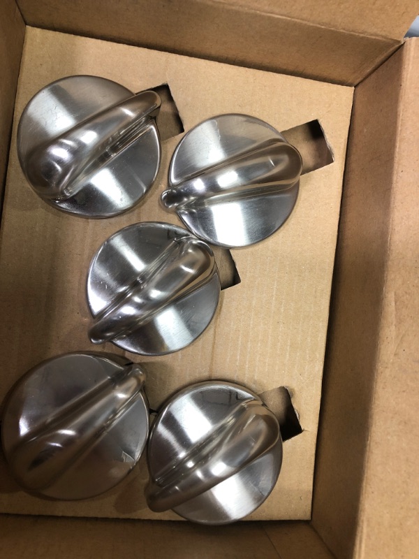 Photo 1 of (RB) WB03K10303 Range Cooktop Control Knob Chrome (5 pack) for GE AP4980246 PS3486484
