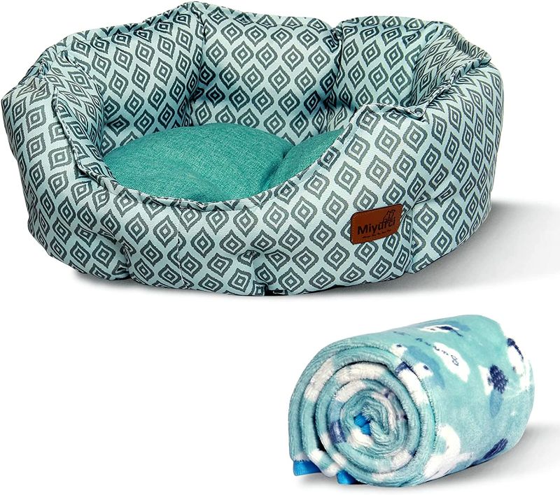 Photo 1 of Cat Bed Dog Beds for Small Dogs, Non-Sticky Hair, Easy Clean, Free Soft Flannel Blanket, Pet Furniture Puppy Kitten Bed for Indoor Cats, Non-Slip Bottom Suit for Winter Summer Sleeping Cozy Teddy
