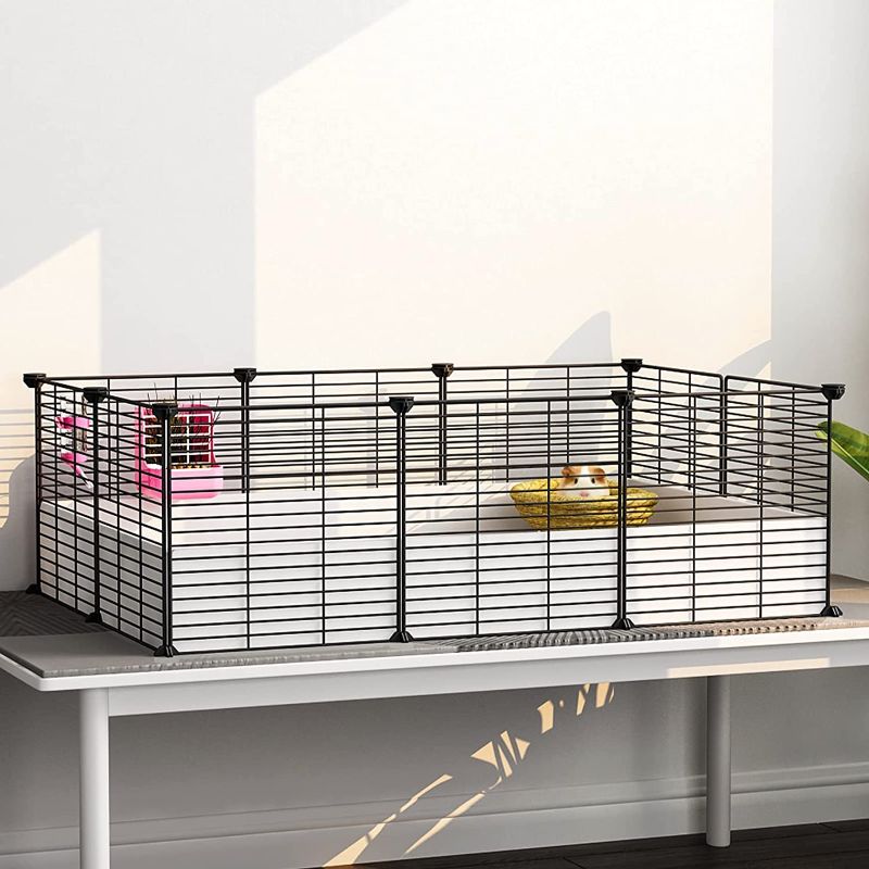 Photo 1 of Eiiel Guinea Pig Cage,Indoor Habitat Cage with Waterproof Plastic Bottom,Playpen for Small Pet Bunny, Turtle, Hamster80