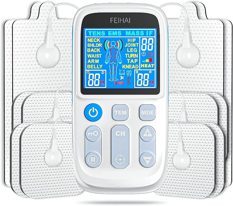 Photo 1 of Four Channel TENS Unit EMS 20 Modes Muscle Stimulator for Pain Relief Therapy, Electronic Massager Muscle Massager with 12 Pads, for Body Building, Neck, Shoulder, Leg, and Arthritis Pain Relief
