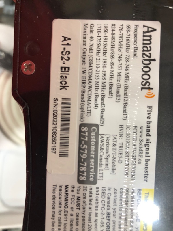 Photo 3 of Amazboost Cell Phone Booster for Home - up to 2,500 sq ft, 5G 4G 3G LTE Cell Booster, 5 Band Cell Phone Signal Booster for All U.S. Carriers - Verizon, AT&T, T-Mobile, Sprint & More- FCC Approved
