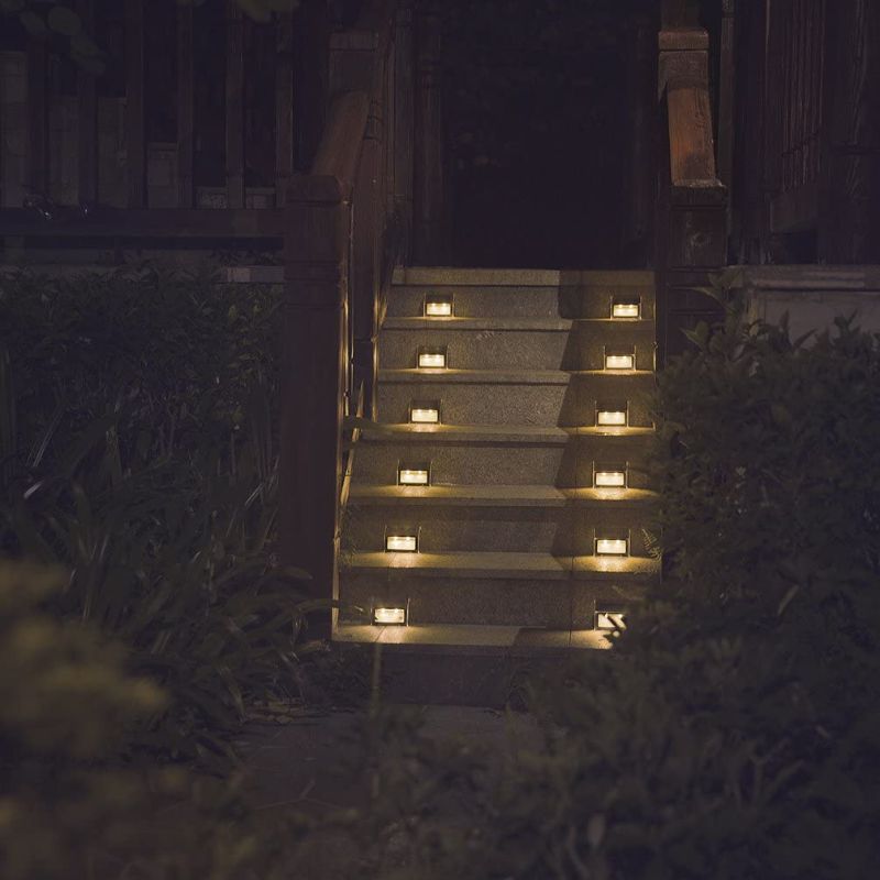 Photo 1 of [Warm Light] Solar Lights for Steps Decks Pathway Yard Stairs Fences, LED lamp, Outdoor Waterproof, 5 Pack
