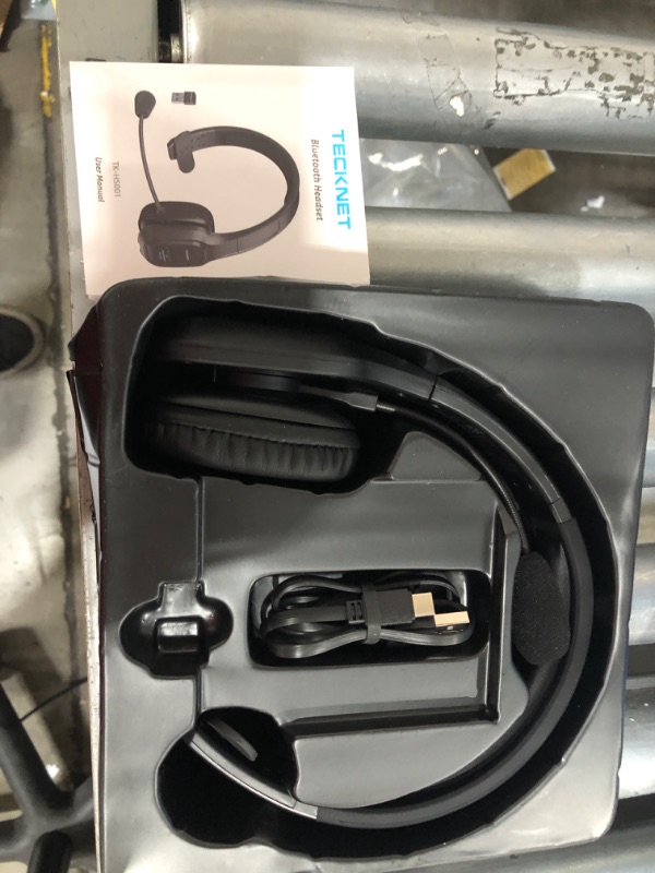 Photo 2 of *** PARTS ONLY ***
TECKNET Trucker Bluetooth Headset with Microphone Noise Canceling Wireless On Ear Headphones, Hands Free Wireless Headset for Cell Phone Computer Office Home Call Center Skype (Black)
