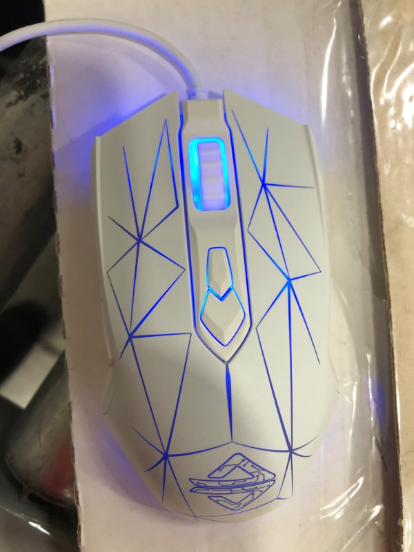 Photo 6 of AJ52 Watcher RGB Gaming Mouse, Programmable 7 Buttons, Ergonomic LED Backlit USB Gamer Mice Computer Laptop PC, for Windows Mac Linux OS, Star White