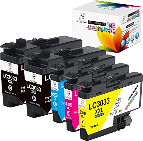 Photo 1 of Miss Deer LC3033 BK/C/M/Y Super High Yield Ink Cartridges Compatible Replacement Ink for Brother LC3033 LC3033XXL LC3035XXL LC3035 Work for Brother MFC-J995DW MFC-J805DW MFC-J815DW(2BK/C/M/Y)
