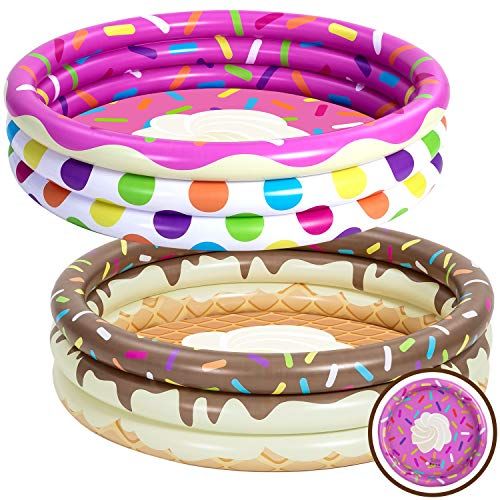 Photo 1 of 2 Pack 58'' X 13'' Cupcake & Ice Cream Inflatable Kiddie Pool Set
