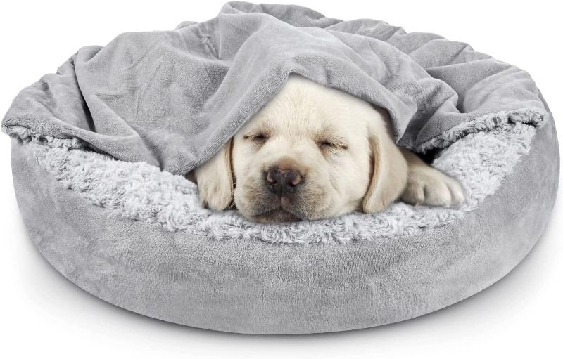 Photo 1 of  Small Dog Bed Cat Bed with Hooded Blanket,