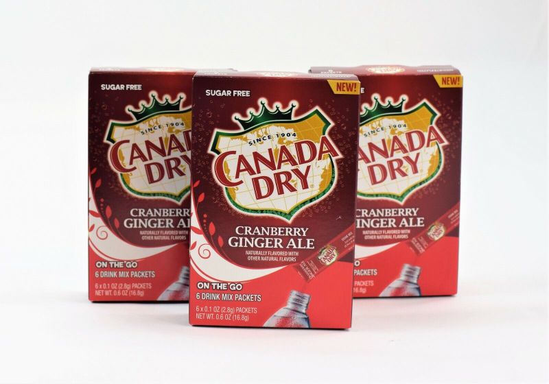 Photo 1 of 2ct  3x Canada Dry Cranberry Ginger Ale SugarFree Singles Drink Mix 6/Box Exp. 2/24/24  12
