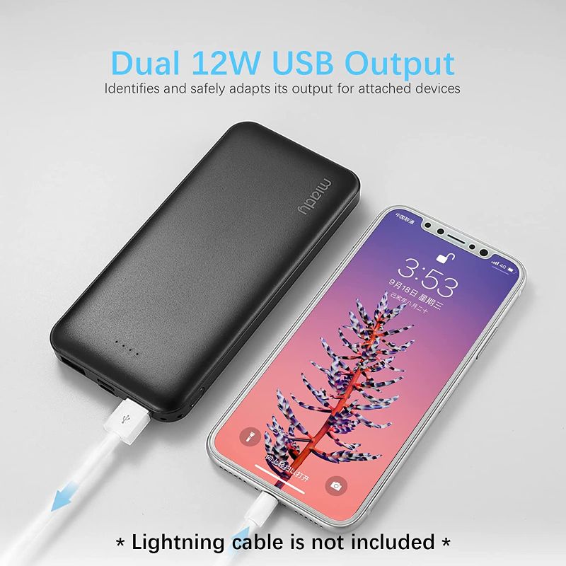 Photo 1 of 2-Pack Miady 10000mAh Dual USB Portable Charger, Fast Charging Power Bank