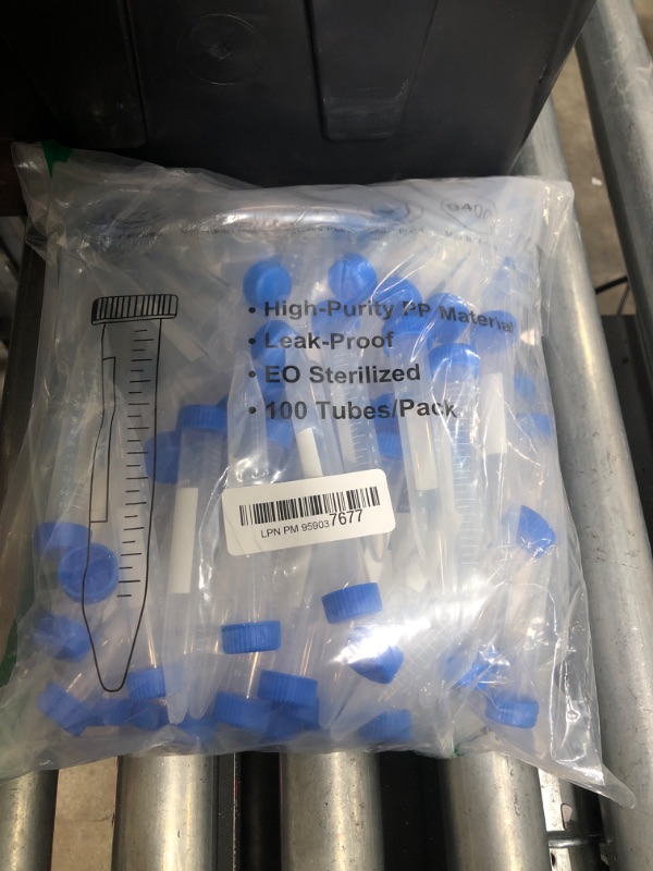 Photo 2 of Ackers Conical Centrifuge Tubes 15mL, 100Pcs Sterile Plastic Test Tubes with Screw Caps, Polypropylene Container with Graduated and Write-on Spot, Non-Pyrogenic, DN/RNase Free | 2 Test Tube Racks