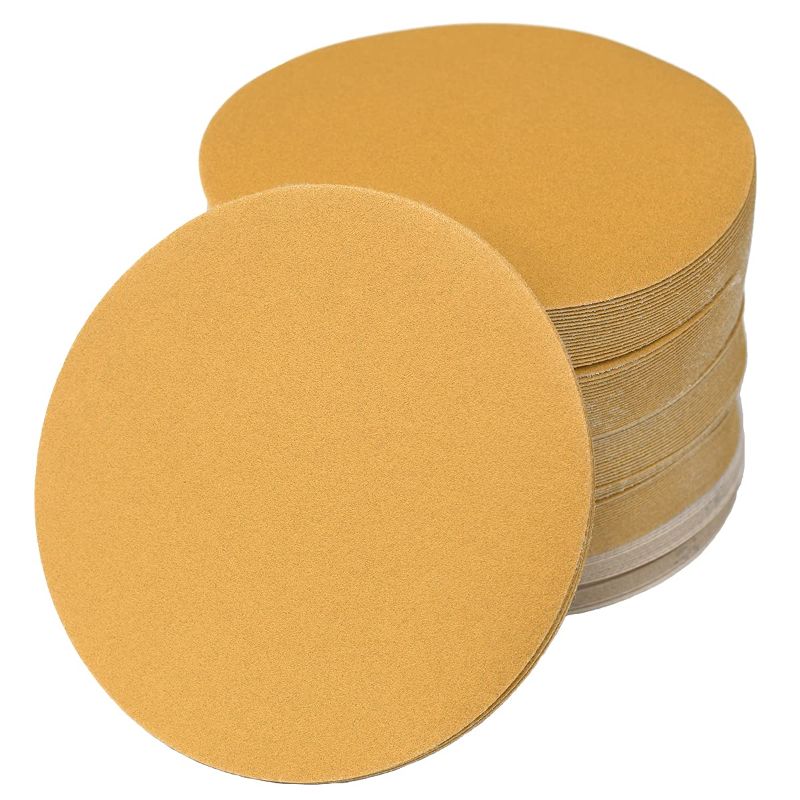 Photo 1 of Aiyard 6-Inch No-Hole Hook and Loop Sanding Discs 220-Grit, Random Orbital Sandpaper for Automotive and Woodworking, 100-Pack
