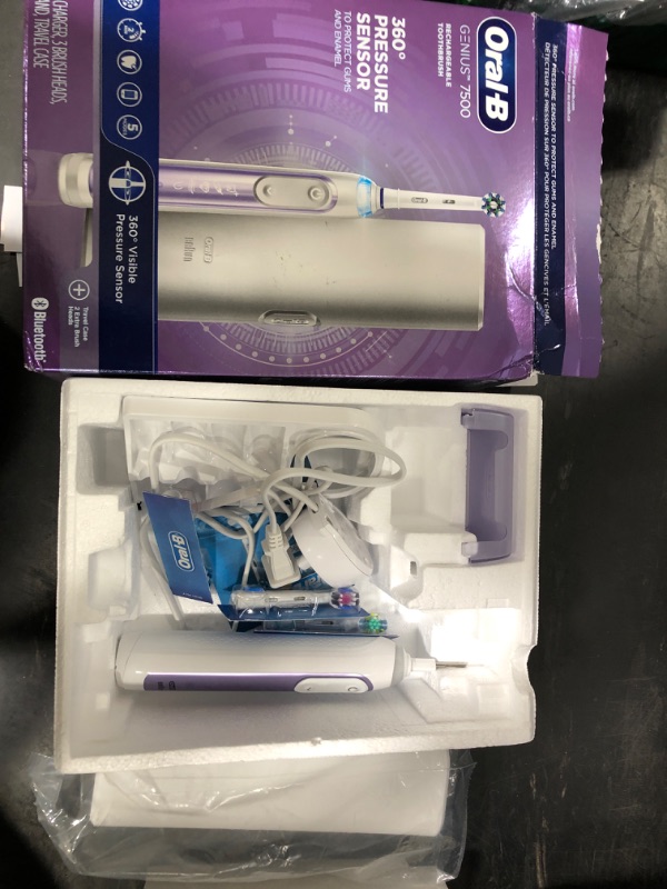 Photo 2 of Oral-B Pro 7500 Power Rechargeable Electric Toothbrush Purple Orchid