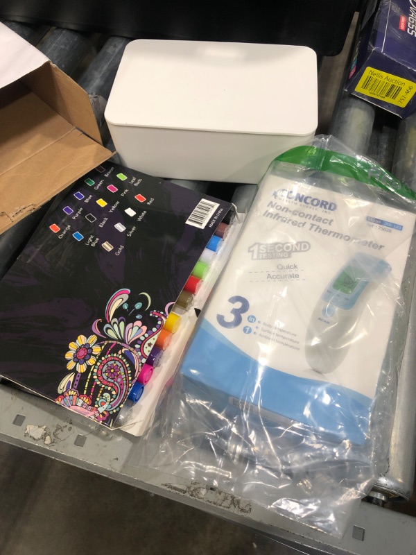 Photo 1 of **BUNDLE OF 3*
--LEQXGO Baby Wipes Dispenser
--Concord Non-Contact Infrared Forehead Thermometer
--Paint Pens for Rock Painting, Acrylic Paint Markers