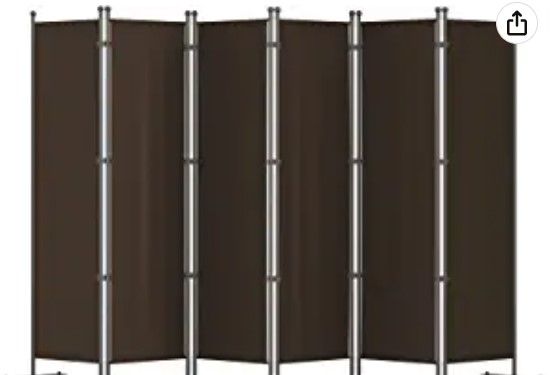 Photo 1 of 6 Panel Room Divider Brown 