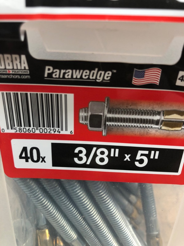 Photo 4 of 3/8 in. x 5 in. Wedge Anchor (40-Pack)