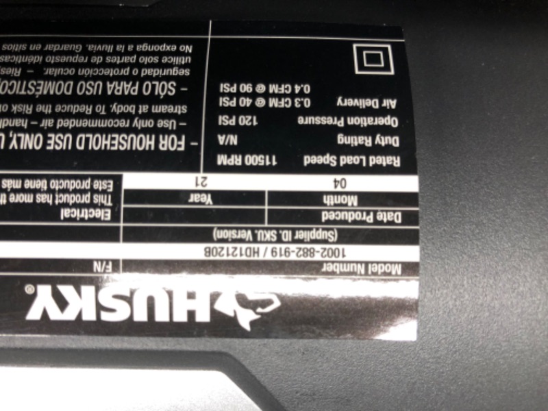Photo 1 of Husky
12/120 Volt Auto and Home Inflator