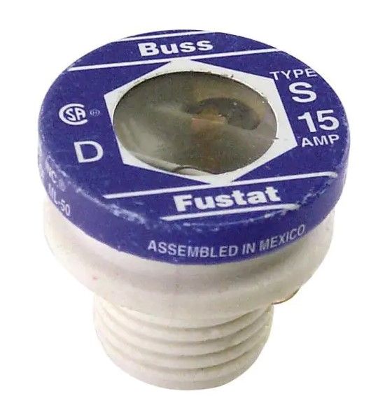 Photo 1 of Bundle of 2 
Cooper Bussmann S Series 15 Amp Plug Fuses (2-Pack)