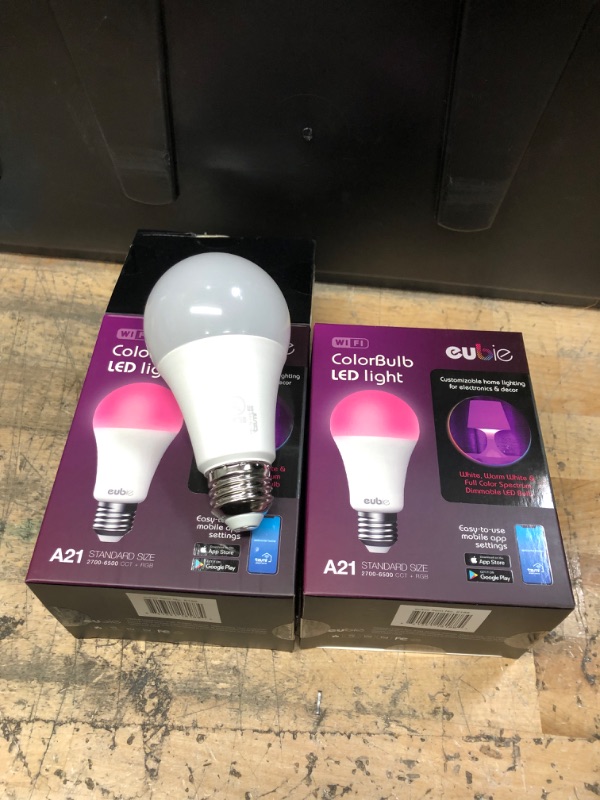 Photo 1 of Bundle of 2 
Tzumi 75-Watt Equivalent Dimmable Wifi-Enabled LED Light Bulb Multi-Color