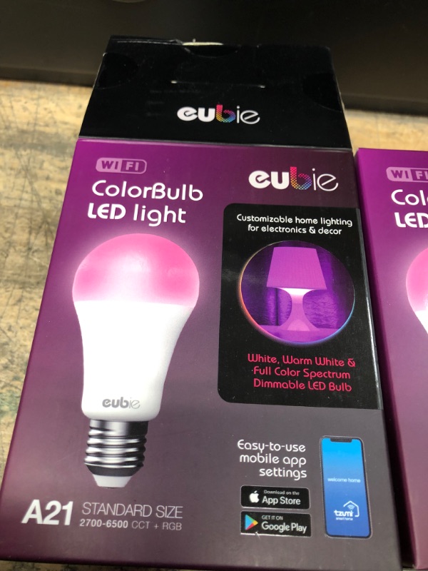 Photo 1 of Bundle of 2 
Tzumi 75-Watt Equivalent Dimmable Wifi-Enabled LED Light Bulb Multi-Color