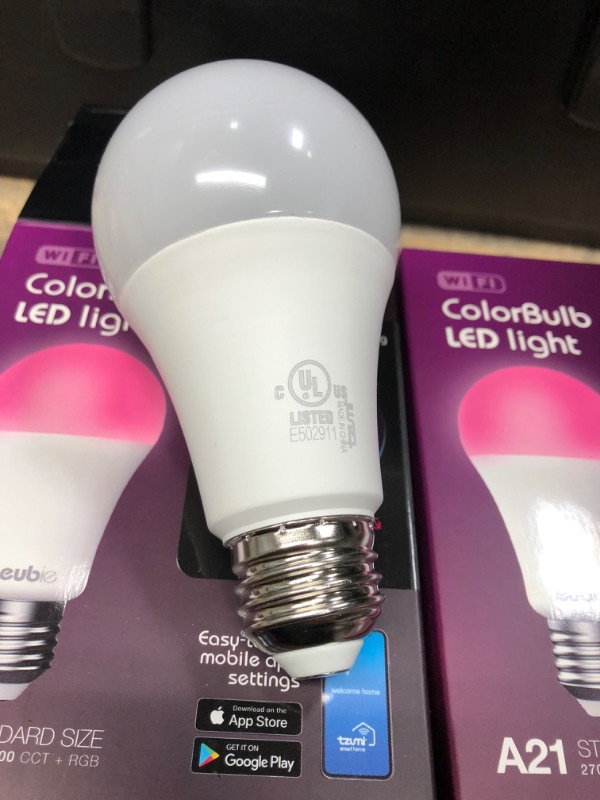 Photo 1 of Bundle of 2 
Tzumi 75-Watt Equivalent Dimmable Wifi-Enabled LED Light Bulb Multi-Color