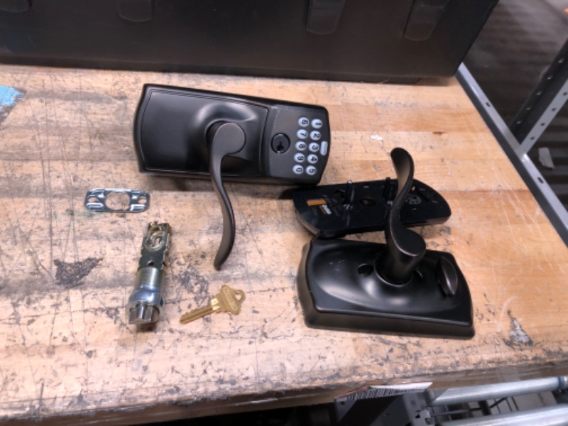 Photo 1 of Schlage
Camelot Aged Bronze Electronic Keypad Door Lock with Accent Door Lever Featuring Flex Lock