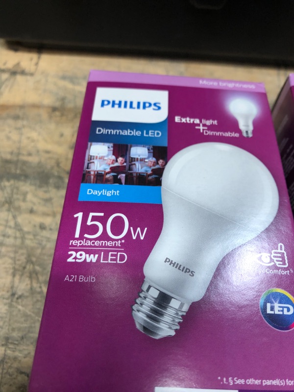 Photo 1 of Bundle of 2 
Philips 150-Watt Equivalent A21 Dimmable Energy Saving LED Light Bulb Daylight (5000K)