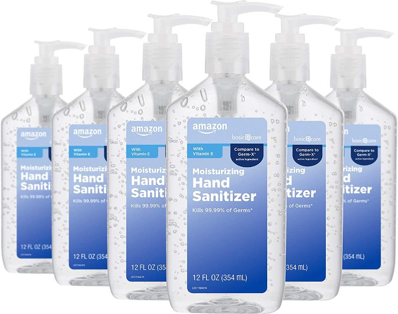 Photo 1 of Amazon Basic Care - Original Hand Sanitizer 62%, 12 Fluid Ounce (Pack of 6)
